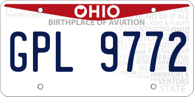 OH license plate GPL9772