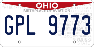 OH license plate GPL9773