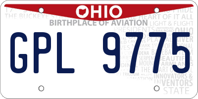 OH license plate GPL9775