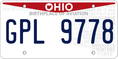 OH license plate GPL9778