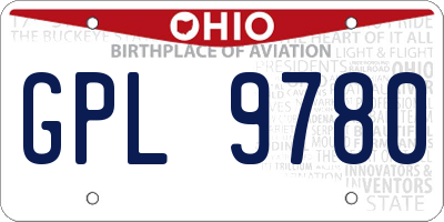 OH license plate GPL9780