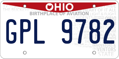 OH license plate GPL9782