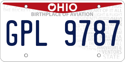 OH license plate GPL9787