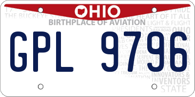 OH license plate GPL9796