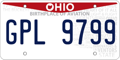 OH license plate GPL9799
