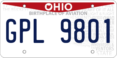 OH license plate GPL9801