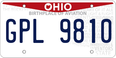 OH license plate GPL9810