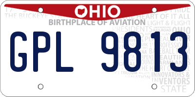 OH license plate GPL9813