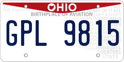 OH license plate GPL9815