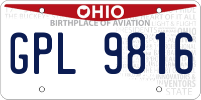 OH license plate GPL9816