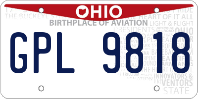 OH license plate GPL9818