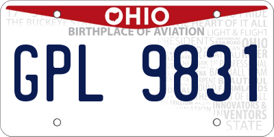 OH license plate GPL9831