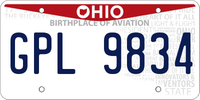 OH license plate GPL9834