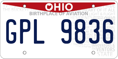 OH license plate GPL9836