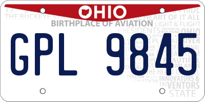 OH license plate GPL9845