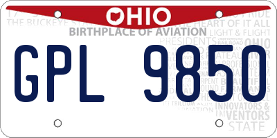OH license plate GPL9850