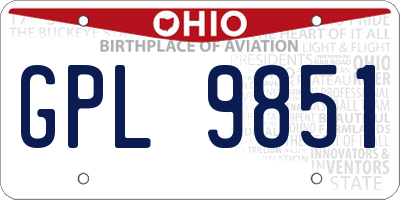 OH license plate GPL9851