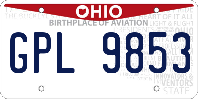 OH license plate GPL9853