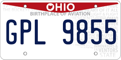 OH license plate GPL9855