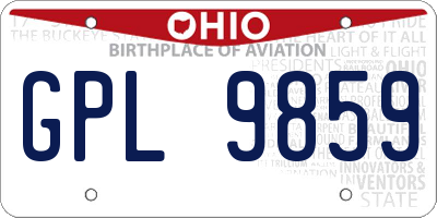 OH license plate GPL9859