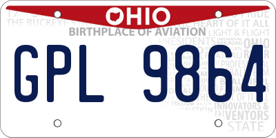 OH license plate GPL9864