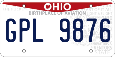 OH license plate GPL9876