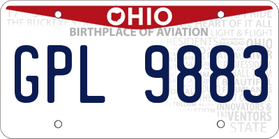 OH license plate GPL9883