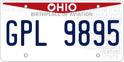 OH license plate GPL9895