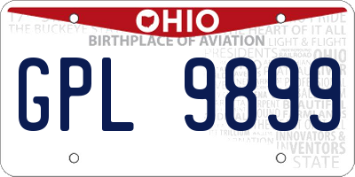 OH license plate GPL9899