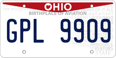 OH license plate GPL9909