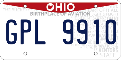 OH license plate GPL9910