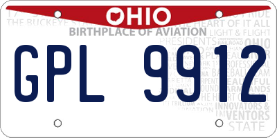 OH license plate GPL9912
