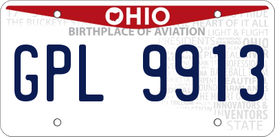 OH license plate GPL9913