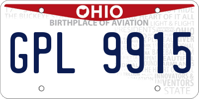 OH license plate GPL9915