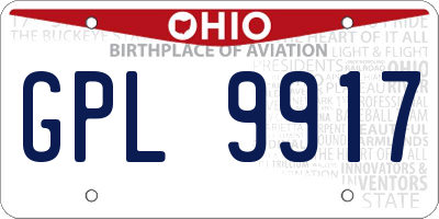 OH license plate GPL9917