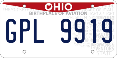 OH license plate GPL9919
