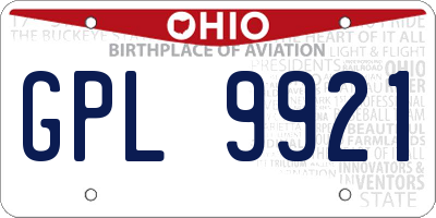 OH license plate GPL9921