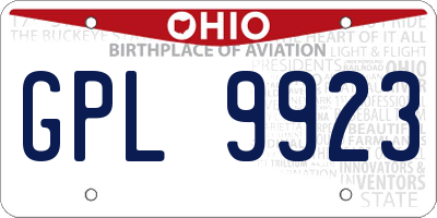 OH license plate GPL9923