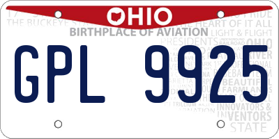 OH license plate GPL9925