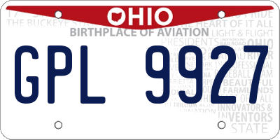 OH license plate GPL9927