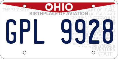 OH license plate GPL9928