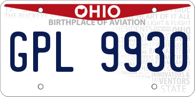 OH license plate GPL9930