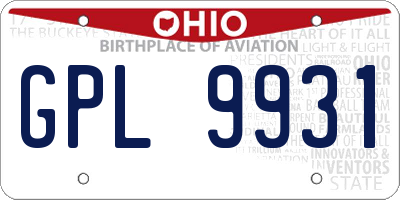 OH license plate GPL9931