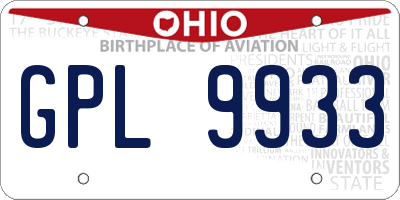 OH license plate GPL9933