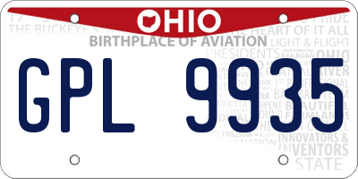 OH license plate GPL9935