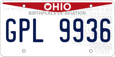 OH license plate GPL9936