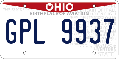 OH license plate GPL9937