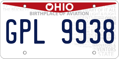 OH license plate GPL9938
