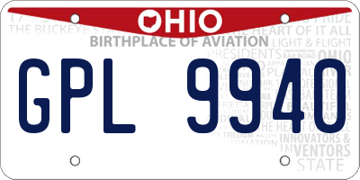 OH license plate GPL9940