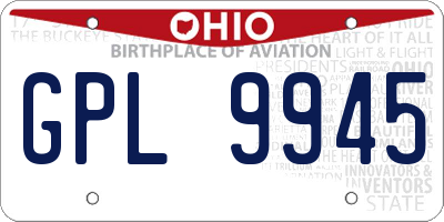 OH license plate GPL9945